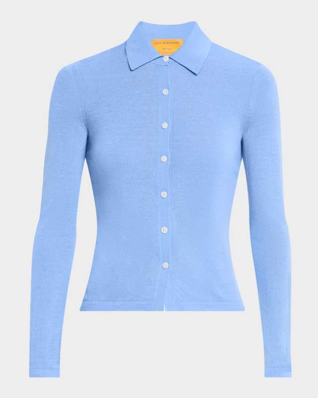 Elle Cashmere Button-Front Shirt